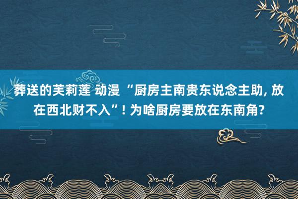 葬送的芙莉莲 动漫 “厨房主南贵东说念主助， 放在西北财不入”! 为啥厨房要放在东南角?