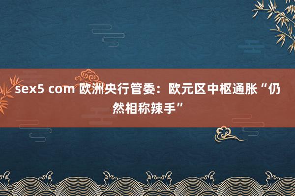 sex5 com 欧洲央行管委：欧元区中枢通胀“仍然相称辣手”