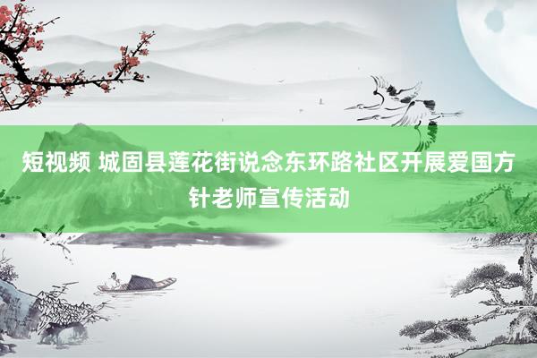 短视频 城固县莲花街说念东环路社区开展爱国方针老师宣传活动