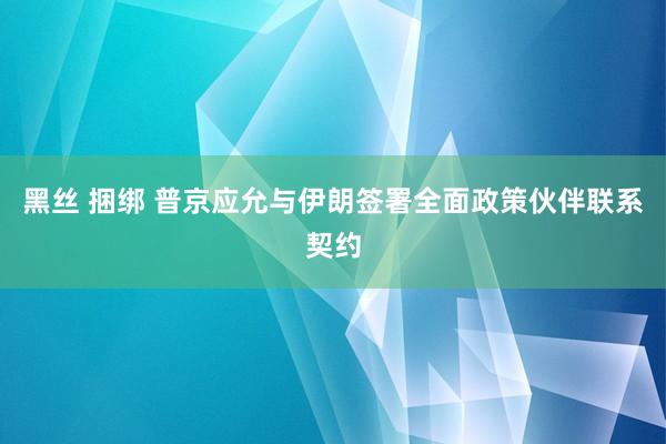 黑丝 捆绑 普京应允与伊朗签署全面政策伙伴联系契约