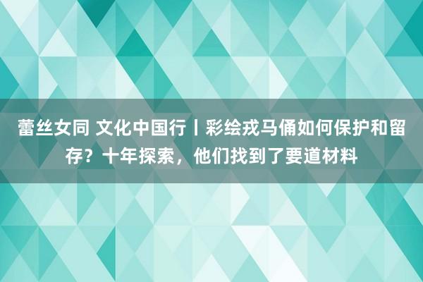 蕾丝女同 文化中国行丨彩绘戎马俑如何保护和留存？十年探索，他们找到了要道材料