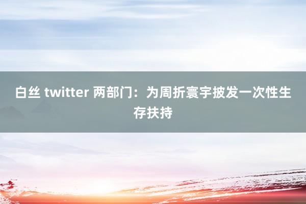 白丝 twitter 两部门：为周折寰宇披发一次性生存扶持