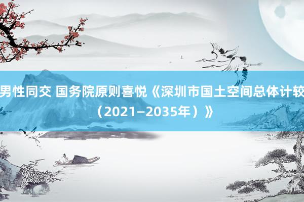 男性同交 国务院原则喜悦《深圳市国土空间总体计较（2021—2035年）》