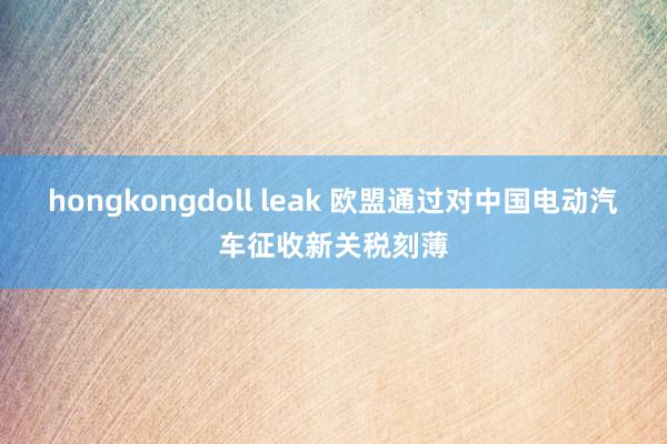 hongkongdoll leak 欧盟通过对中国电动汽车征收新关税刻薄