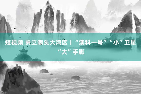 短视频 勇立潮头大湾区丨“澳科一号”“小”卫星“大”手脚