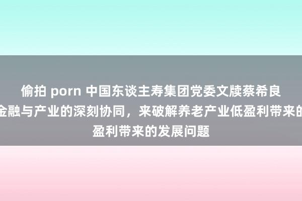 偷拍 porn 中国东谈主寿集团党委文牍蔡希良：可鼓舞金融与产业的深刻协同，来破解养老产业低盈利带来的发展问题