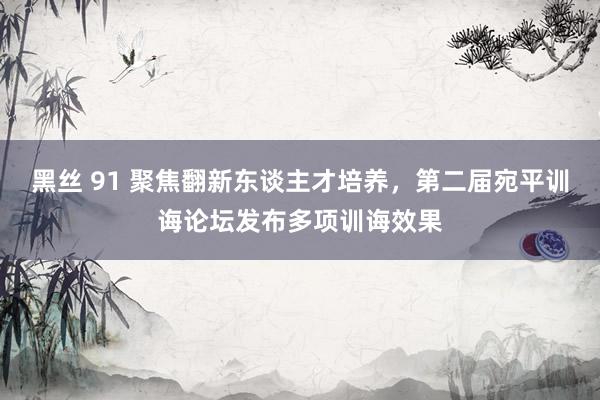 黑丝 91 聚焦翻新东谈主才培养，第二届宛平训诲论坛发布多项训诲效果