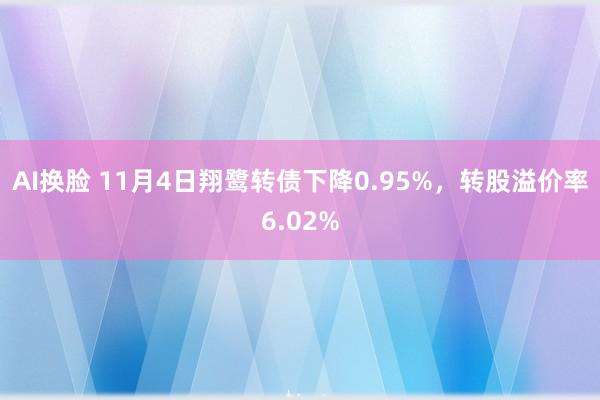 AI换脸 11月4日翔鹭转债下降0.95%，转股溢价率6.02%