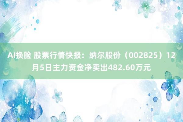 AI换脸 股票行情快报：纳尔股份（002825）12月5日主力资金净卖出482.60万元