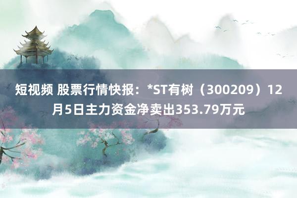 短视频 股票行情快报：*ST有树（300209）12月5日主力资金净卖出353.79万元