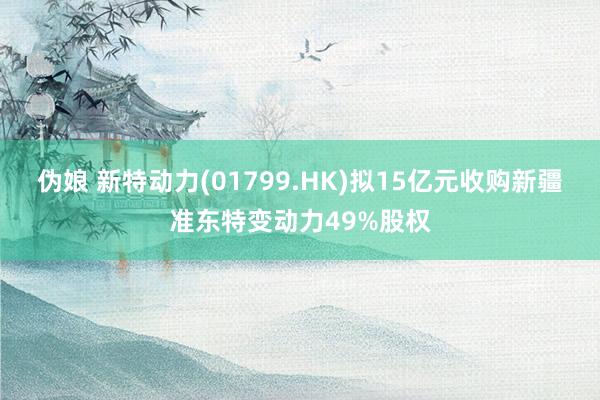 伪娘 新特动力(01799.HK)拟15亿元收购新疆准东特变动力49%股权