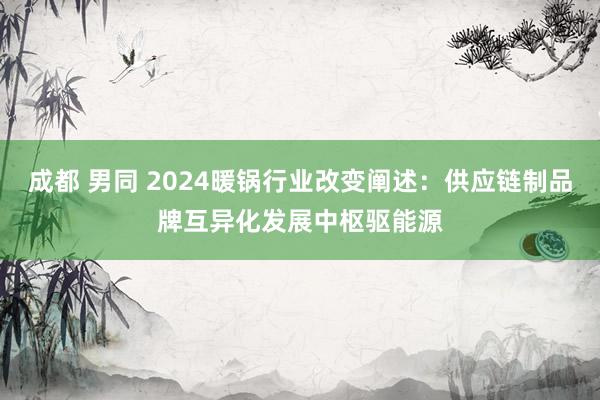 成都 男同 2024暖锅行业改变阐述：供应链制品牌互异化发展中枢驱能源