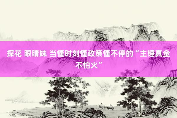 探花 眼睛妹 当懂时刻懂政策懂不停的“主锤真金不怕火”