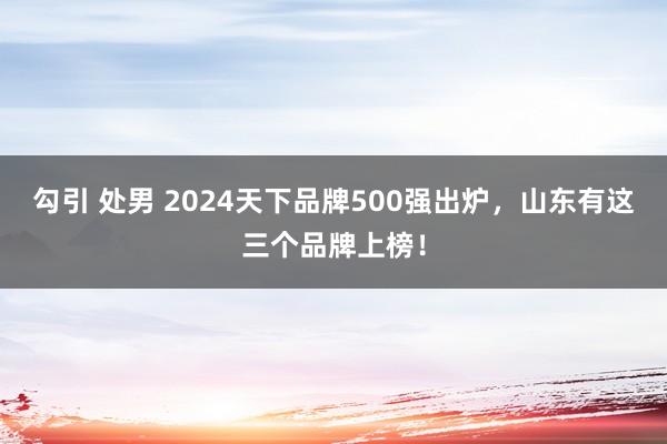 勾引 处男 2024天下品牌500强出炉，山东有这三个品牌上榜！