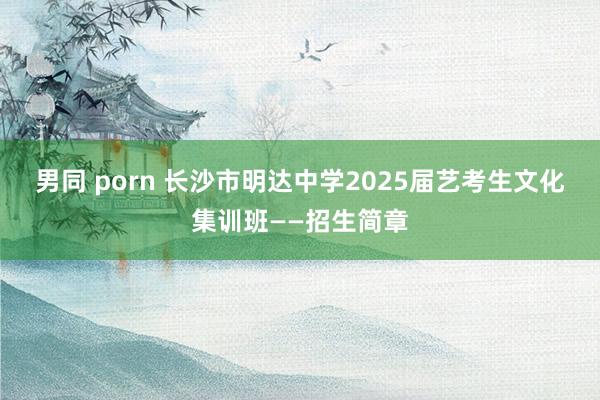 男同 porn 长沙市明达中学2025届艺考生文化集训班——招生简章