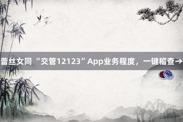 蕾丝女同 “交管12123”App业务程度，一键稽查→