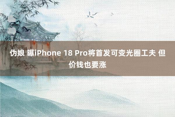 伪娘 曝iPhone 18 Pro将首发可变光圈工夫 但价钱也要涨