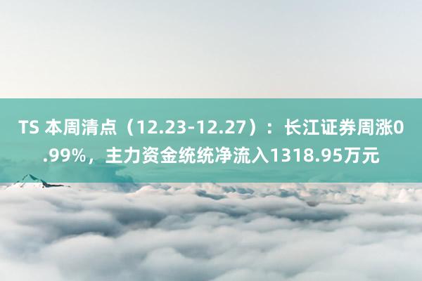 TS 本周清点（12.23-12.27）：长江证券周涨0.99%，主力资金统统净流入1318.95万元