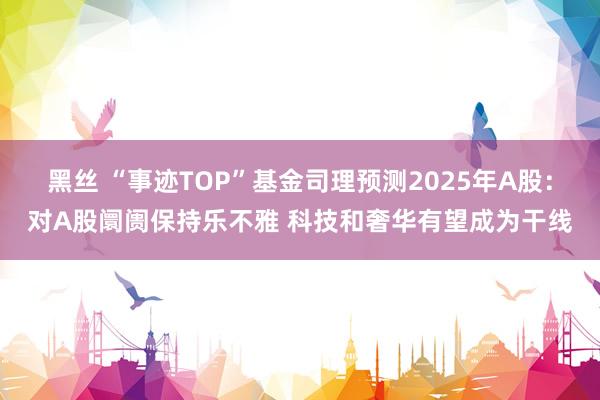 黑丝 “事迹TOP”基金司理预测2025年A股：对A股阛阓保持乐不雅 科技和奢华有望成为干线