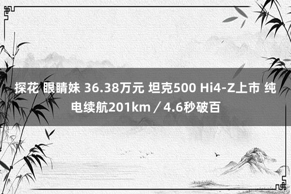 探花 眼睛妹 36.38万元 坦克500 Hi4-Z上市 纯电续航201km／4.6秒破百