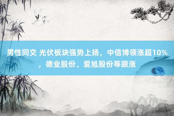 男性同交 光伏板块强势上扬，中信博领涨超10%，德业股份、爱旭股份等跟涨