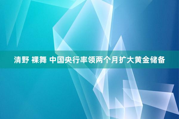 清野 裸舞 中国央行率领两个月扩大黄金储备