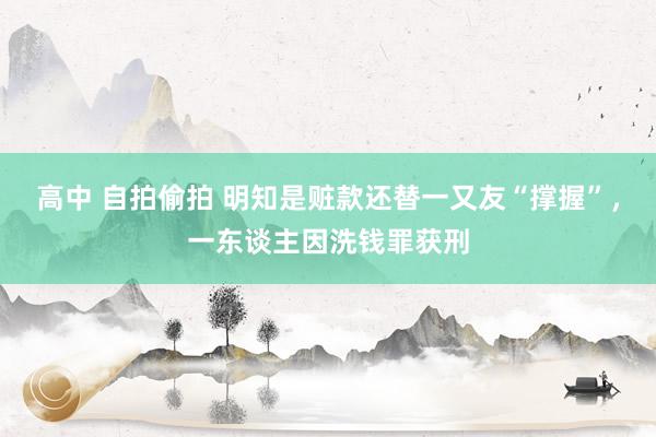 高中 自拍偷拍 明知是赃款还替一又友“撑握”，一东谈主因洗钱罪获刑